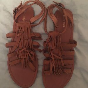 NWOT Fringe Sandals